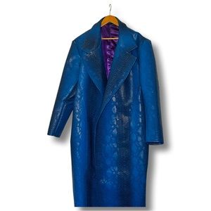 FAUX CROC LEATHER EMBOSSED ONE OF KIND OVER COAT